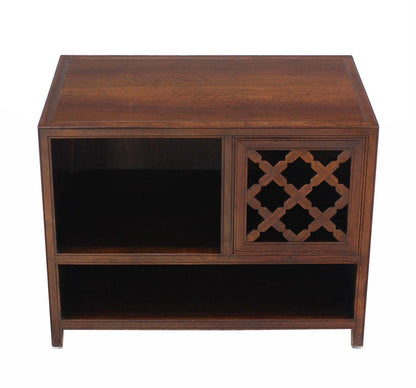 Baker Walnut End Table Stand Accent Side Table.