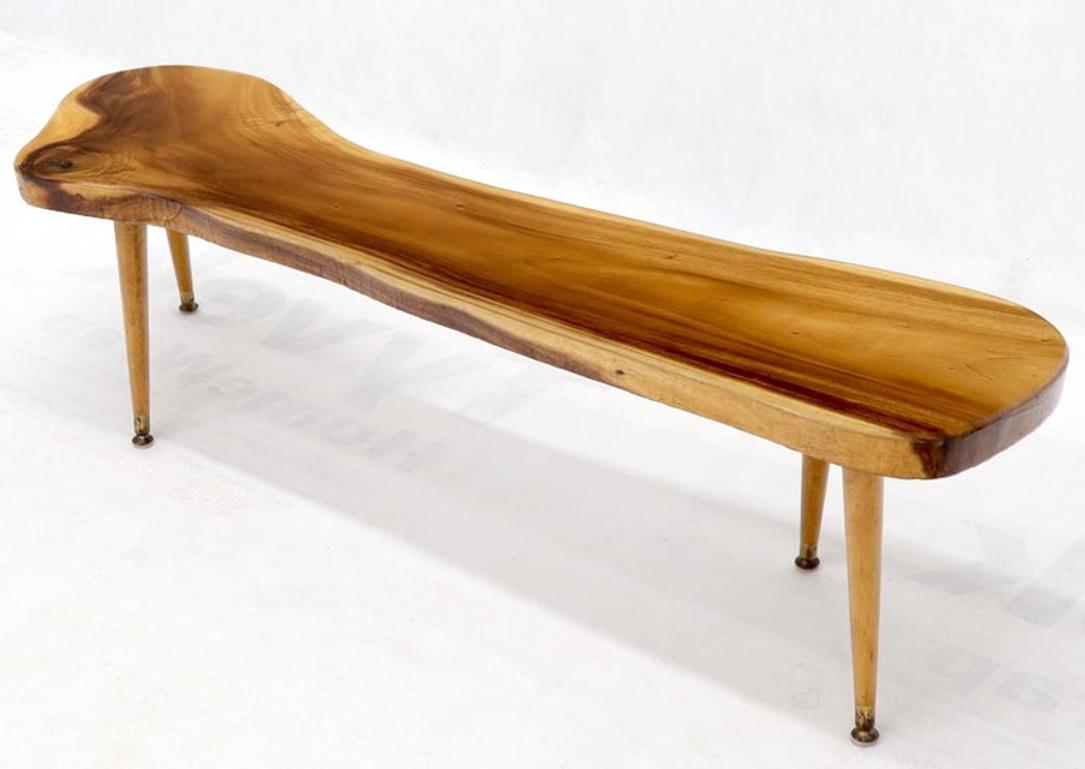 Live Edge Elongated Organic Shape Coffee Table Bench