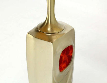 Mid-Century Modern Art Nouveau Revival Style Cast Metal Base Table Lamp MINT!