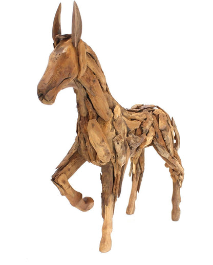 Large 36" Tall Reclaimed Wood Folk Art Sculpture of a Horse