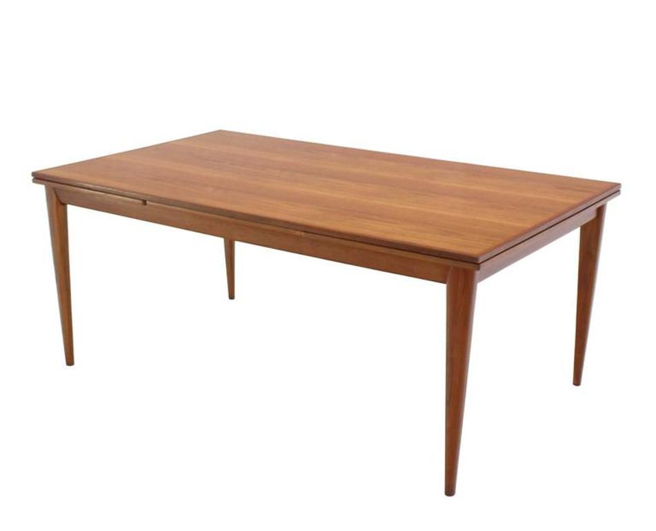 Large Heavy Tapered Legs Danish Modern Teak Table