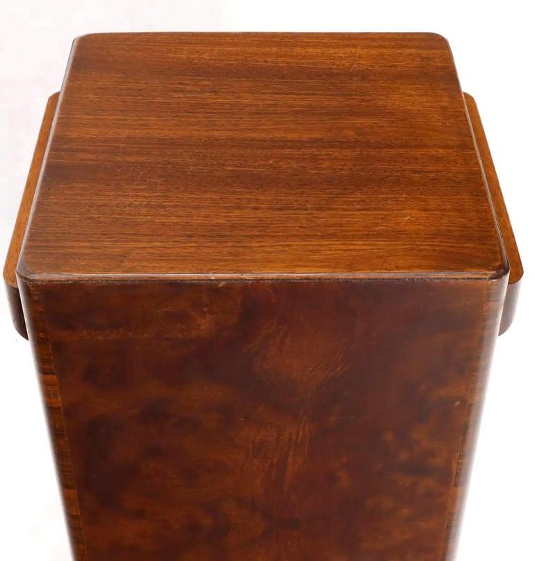 Art Deco Square Burl Walnut Pedestal