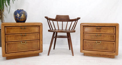 Pair of Broyhill Three Drawer Nightstands End Side Tables