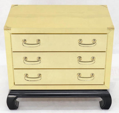 Brass Clad Decorative Three Drawers Chest