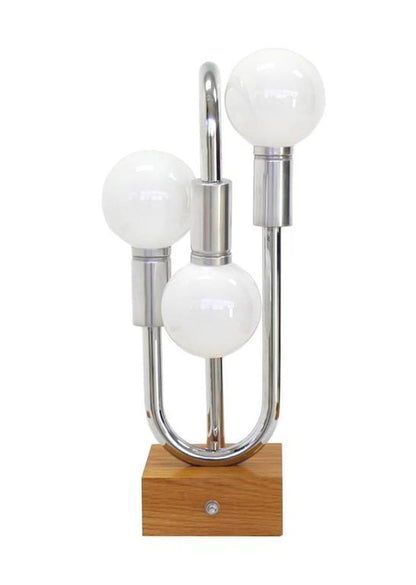 Chrome Bent Tube Design Mid-Century Modern Table Lamp