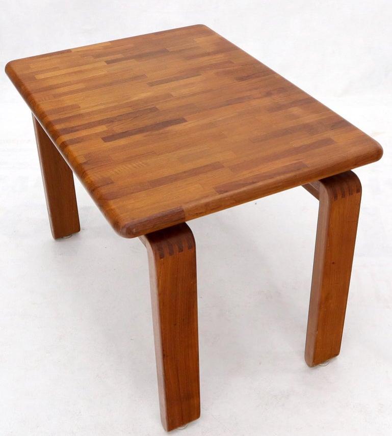 Midcentury Danish Modern Solid Teak Side End Table Stand
