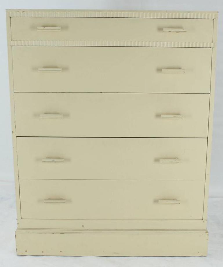 Kittinger White Painted Tall 5 Drawers Chest Dresser