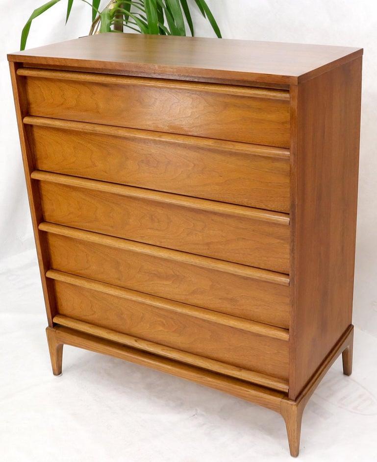 Super Clean Light American Walnut High Chest of Drawers