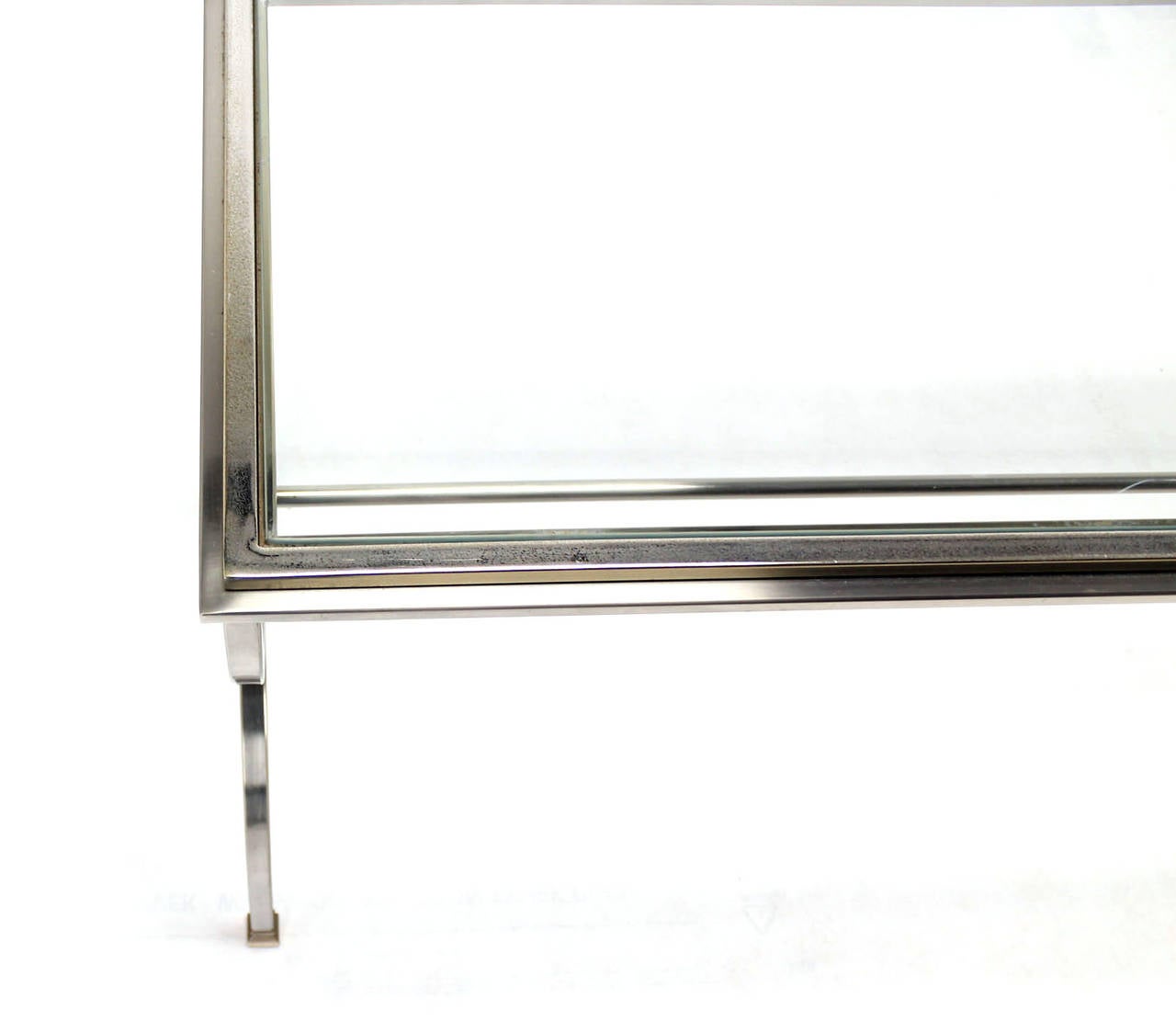Chrome Brass and Glass Top Console Sofa Table