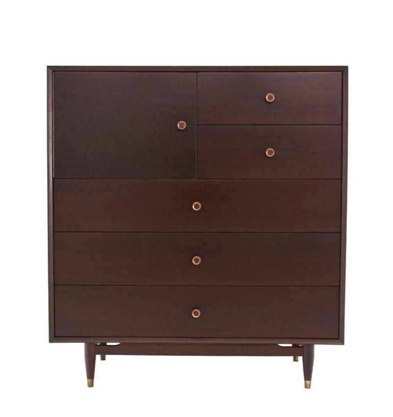 Mid Century Modern Walnut High Chest Dresser