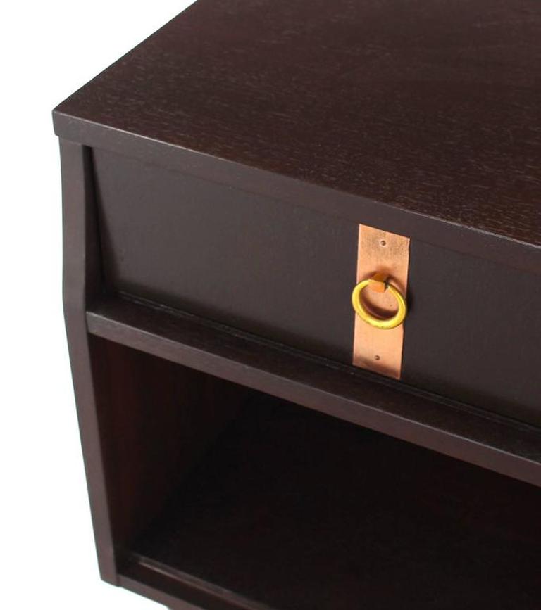 Pair of Ebonized Mid Century Modern Nightstands