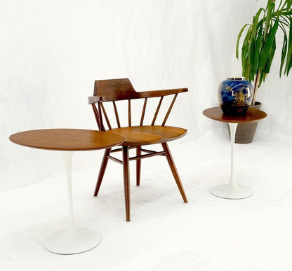 Pair of Knoll Saarinen Oval Walnut Tulip Side End Tables Stands Mint!