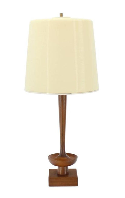 Mid-Century Modern Turned Table Lamp by Heifetz