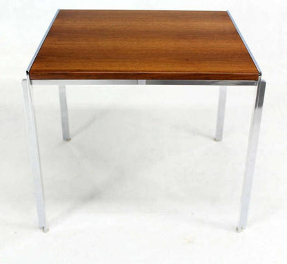 Mid-Century Modern Stow Davis Walnut and Chrome Coffee Table