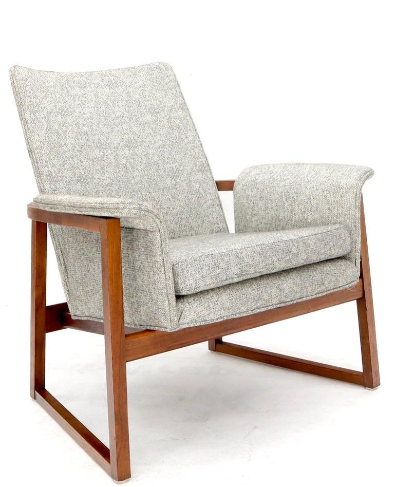 Danish Mid-Century Modern Teak Barrel Shape Frame Lounge Chair