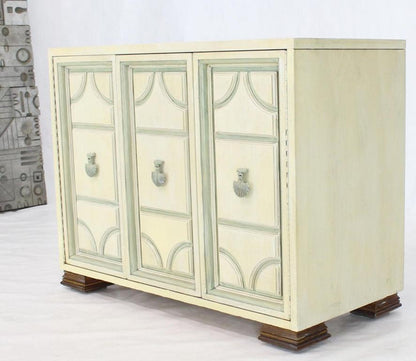 Marble Two Tone Finish Folding Doors Bachelor Chest Cabinet Dorothy Draper Style