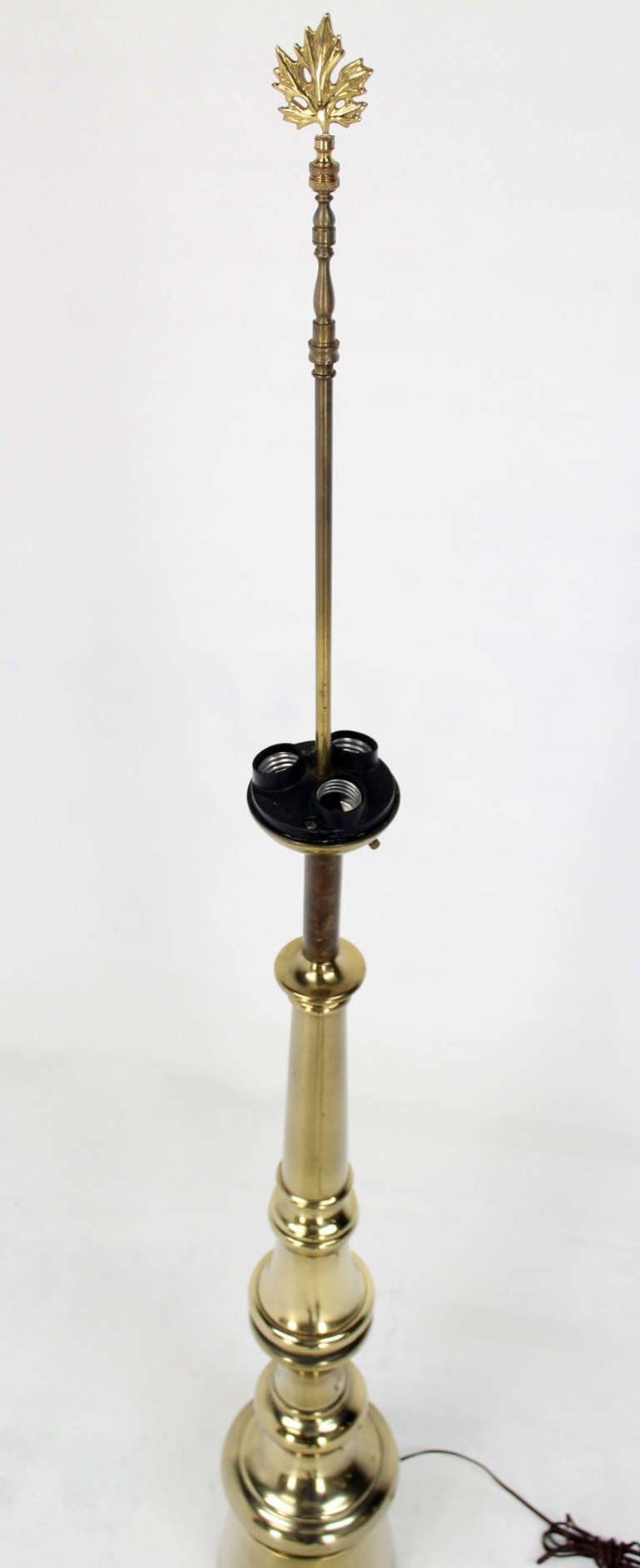 Mid Century Modern Large Finial Turned Spike Shape Floor Lamp MINT!