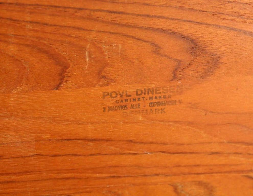 Povl Dinesen Pair Danish Modern Teak End Tables Solid Tapered Dowel legs 1 Shelf