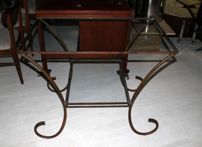 Large Deco Style Solid Brass Serving Console Hall Table circa 1930s Nice Patina