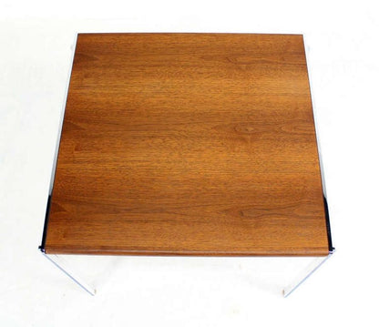 Mid-Century Modern Stow Davis Walnut and Chrome Coffee Table