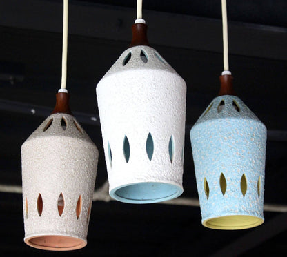 Triple Colored Pottery Ceramic Shades Pendant Light