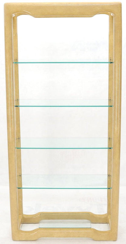 Faux Large Parchment Tall Étagère Shelving Unit