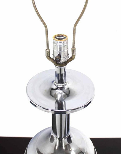 Nice Chrome Base Mid-Century Modern Turn Shape Table Lamp