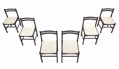 Six Mid Century Danish Modern Rosewood Dining Chairs New Upholstery