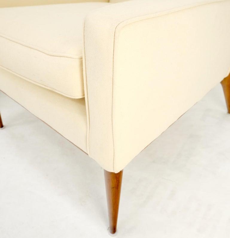 Pair of Mid Century Modern McCobb Chairs Newly Upholstered in Cream Virgin Wool