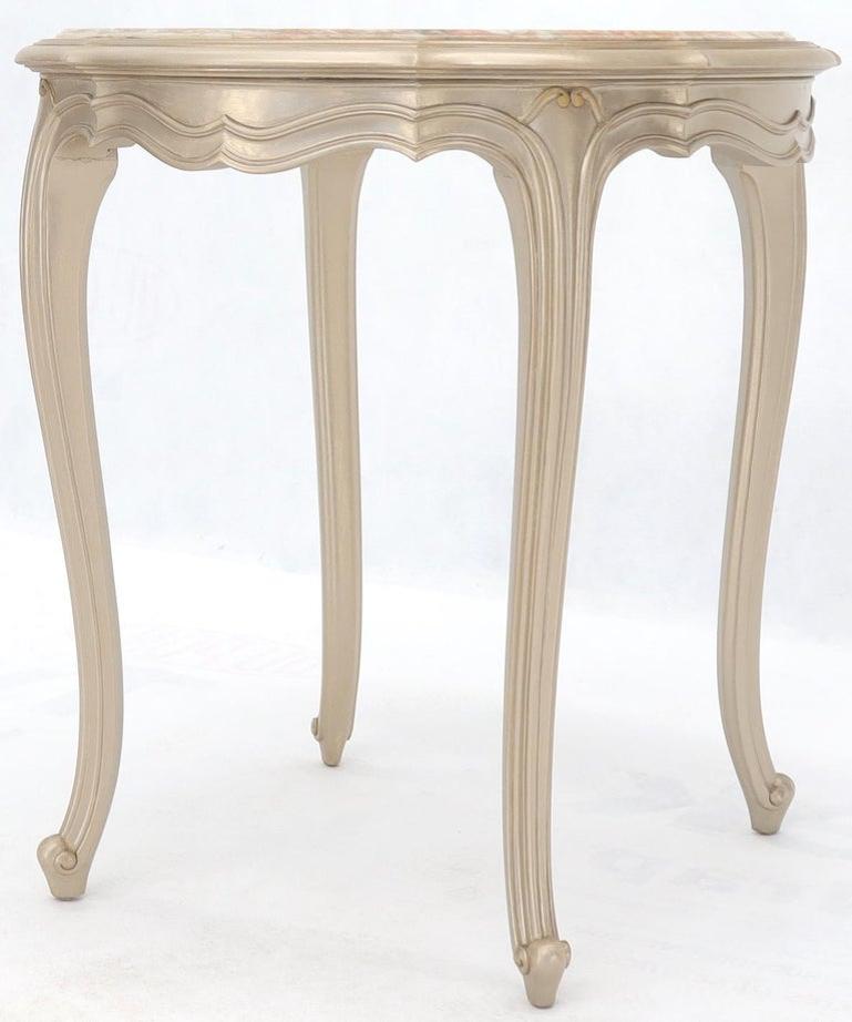 Country Provincial Tall Legs Silver Gilt Marble-Top Lamp Table Stand