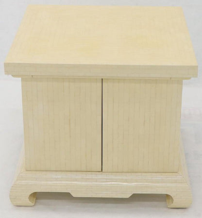 Large Oversize Tessellated Bone Accent Stand Cabinet Side End Table