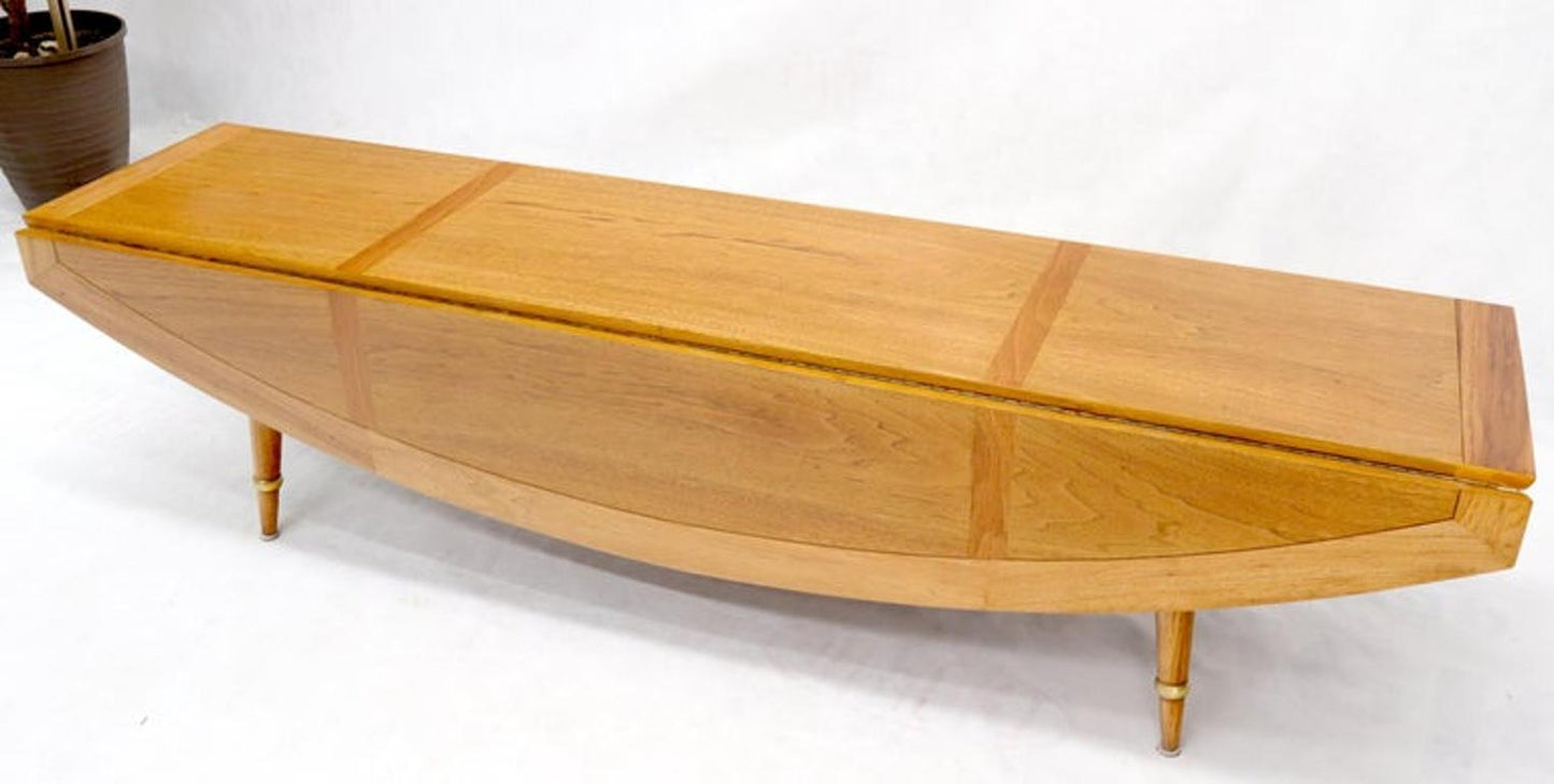 Boat Shape Large Drop Leaf Expandable Coffee Table