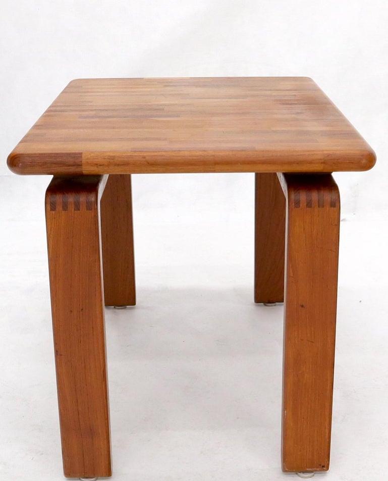 Midcentury Danish Modern Solid Teak Side End Table Stand