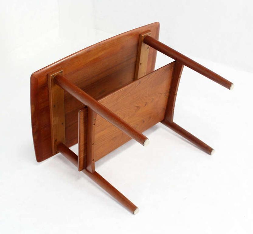 Povl Dinesen Pair Danish Modern Teak End Tables Solid Tapered Dowel legs 1 Shelf