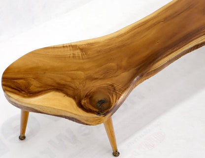 Live Edge Elongated Organic Shape Coffee Table Bench