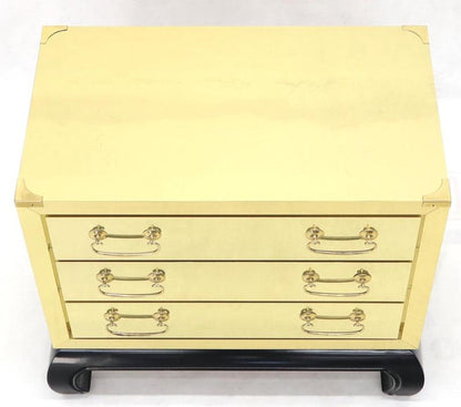 Brass Clad Decorative Three Drawers Chest