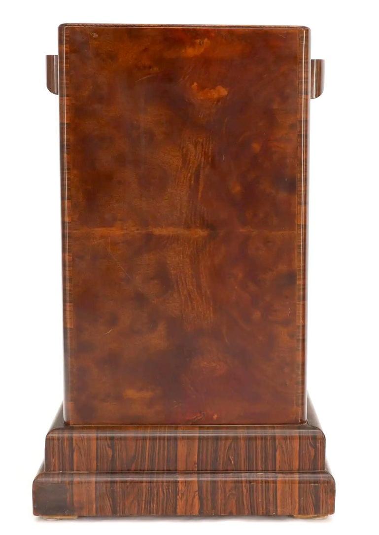 Art Deco Square Burl Walnut Pedestal