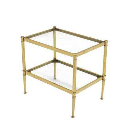 Set of Three Mid-Century Modern Brass Nesting End Tables