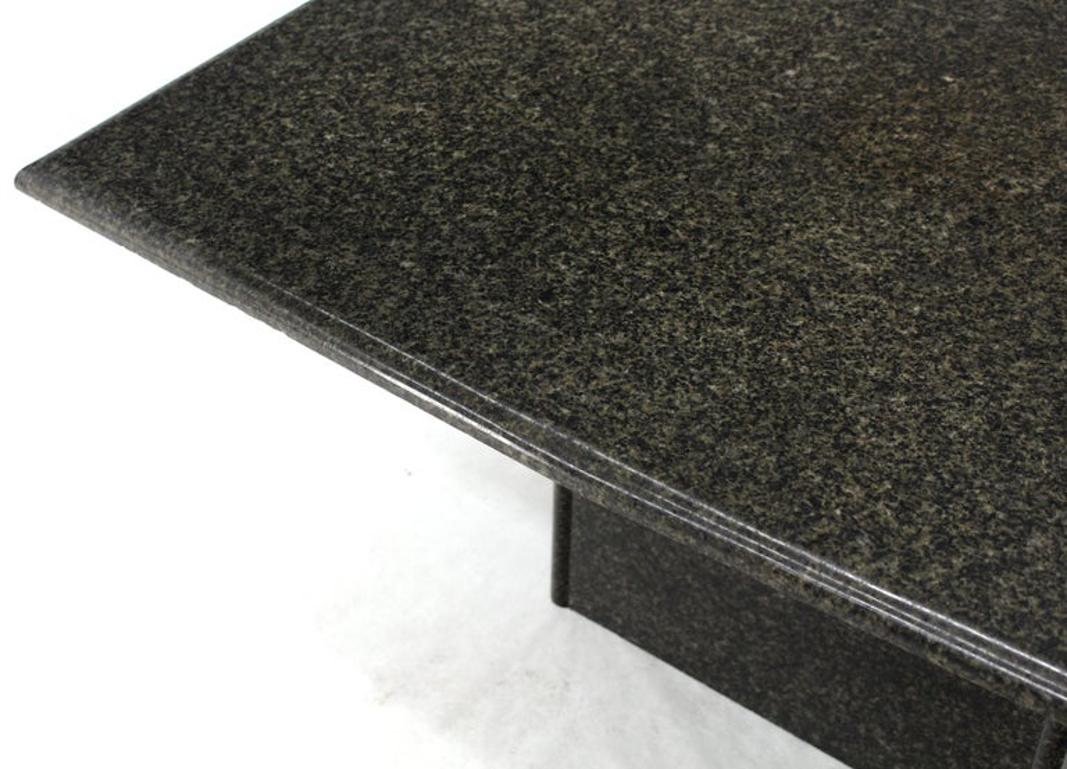 Square Black Granite Pedestal Base Coffee Table