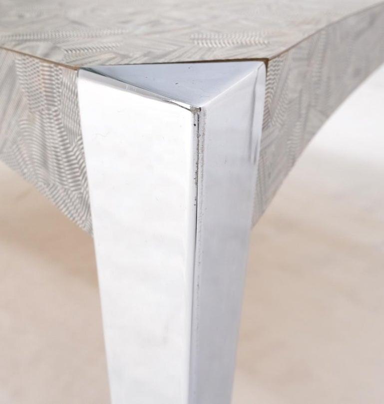 Square Concave Sides Tapered Triangle Aluminum Legs Coffee Table Scratch Coat