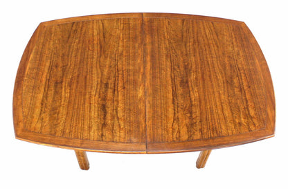 Baker Mid-Century Modern Dining Table with Two Leaves Oval Boat Shape
