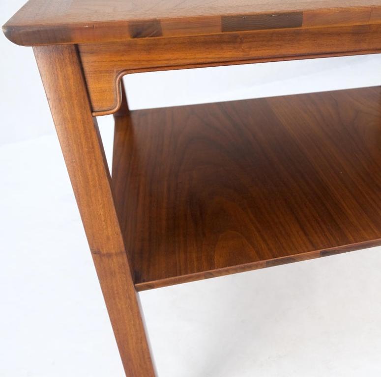 Henredon Heritage Square Walnut Two Tier Side End Coffee Table MINT!