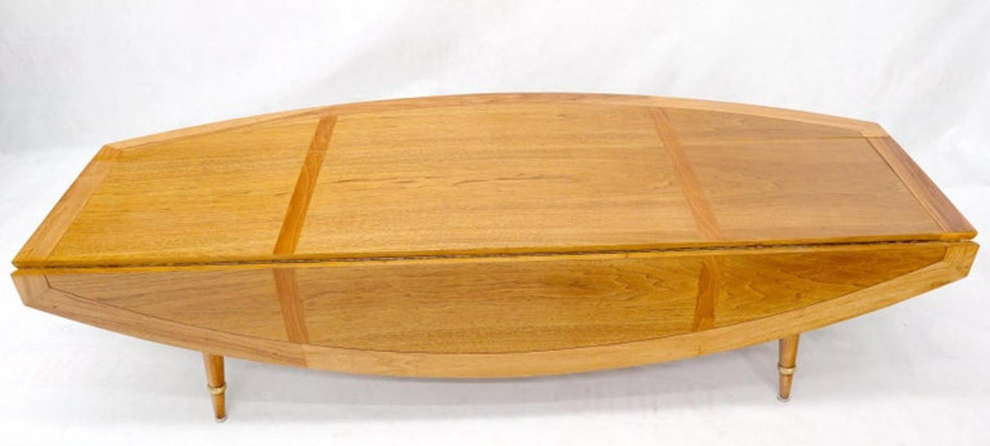 Boat Shape Large Drop Leaf Expandable Coffee Table