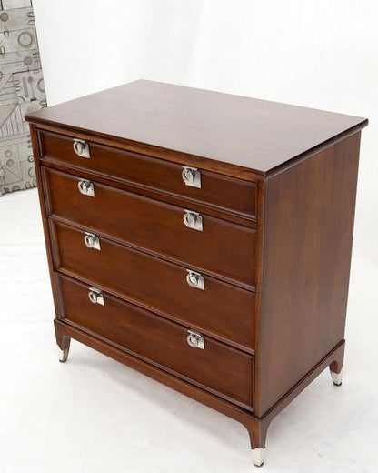 Mid-Century Modern Walnut 4 Drawers Bachelor Chest