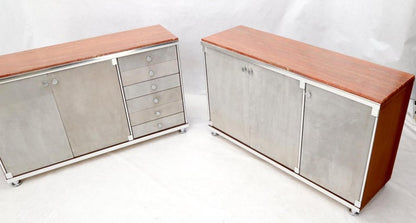 Pair of Rouge Marble Top Guido Faleschini Dressers Chests Cabinets Credenzas