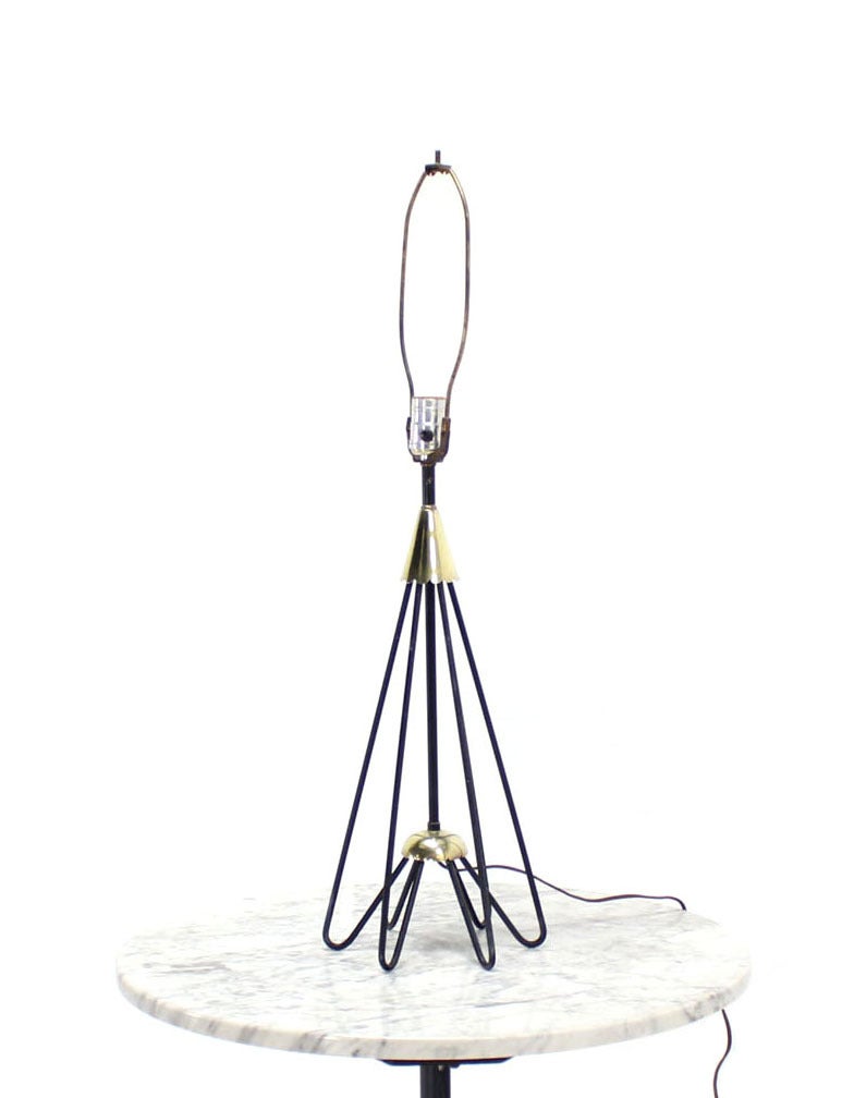 Bent Wire Base Sculptural Cone Shape Table Lamp