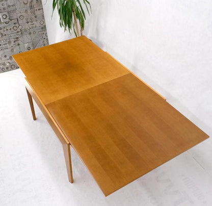 Cassina Large Square Flip Top Expandable Dining Conference Table Blond Birch