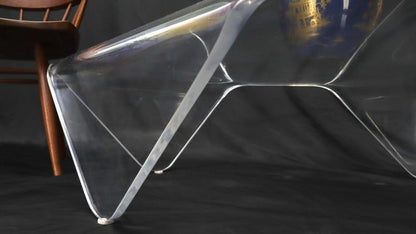 Thick One Piece of Bent Lucite Coffee Table