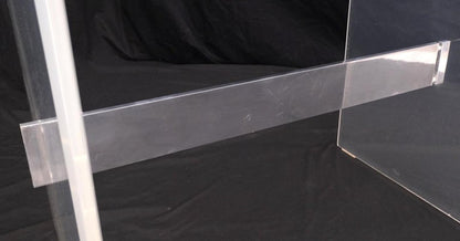 Lucite & Aluminum Base Rectangle Glass Top Dining Conference Table