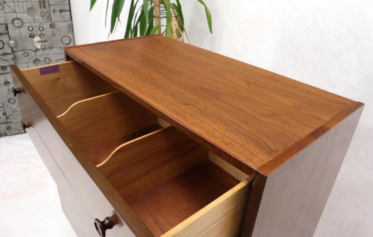 Oiled Walnut Mid-Century Modern High Chest 4 Drawers Dresser